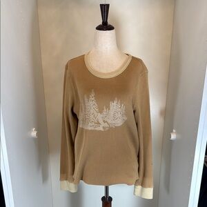 EUC American Eagle Outfitters Women's Brown Graphic Top